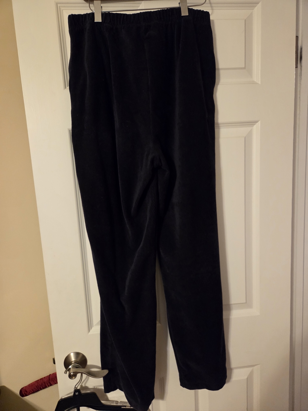 Lands' End Navy Straight-Leg Corduroy Elastic-Waist Pants Medium NWOT